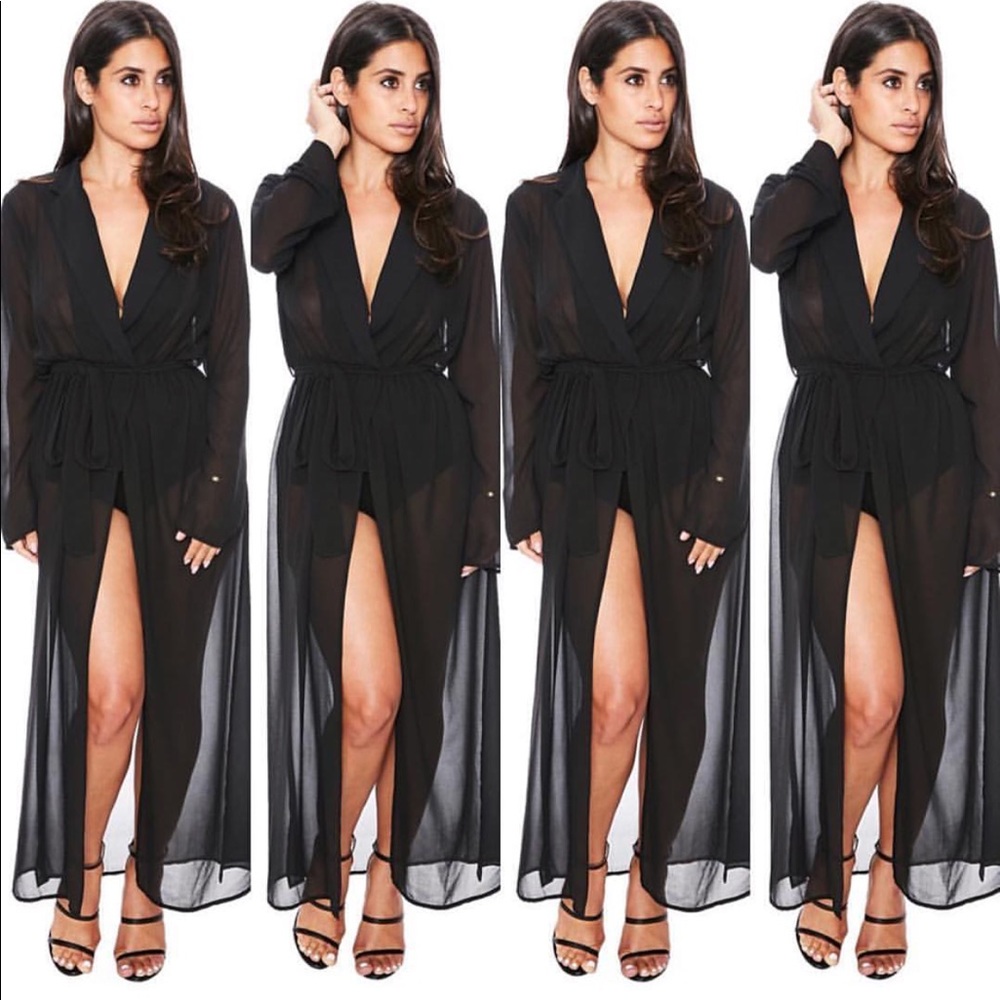 Naked wardrobe long sheer dress